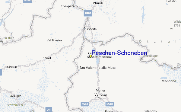 Reschen/Schöneben Location Map