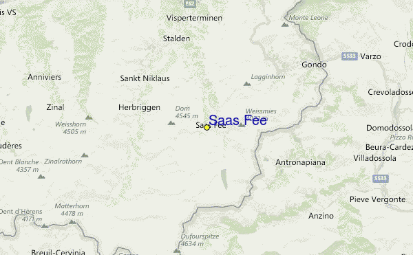 Saas Fee Location Map