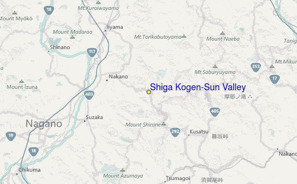 Shiga Kogen-Sun Valley Location Map