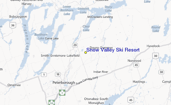 Snow Valley Ski Resort Location Map