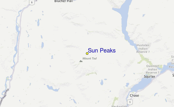 Sun Peaks Location Map