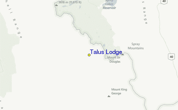 Talus Lodge Location Map