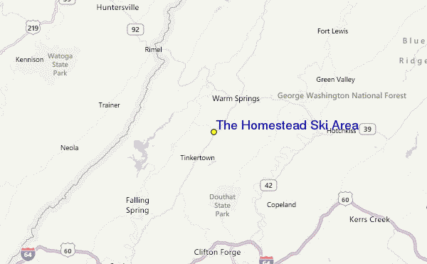 The Homestead Ski Area Location Map