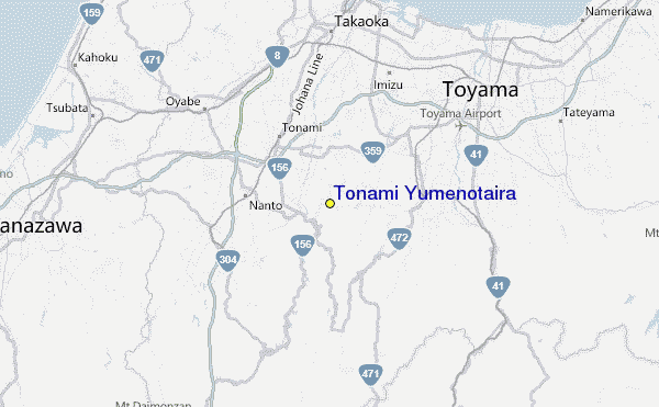 Tonami Yumenotaira Location Map