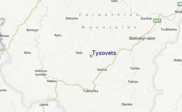 Tysovets Location Map