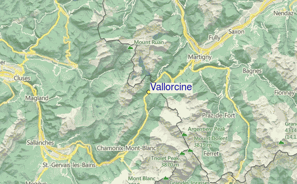 Vallorcine Location Map
