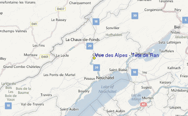 Vue des Alpes - Tête de Ran Location Map