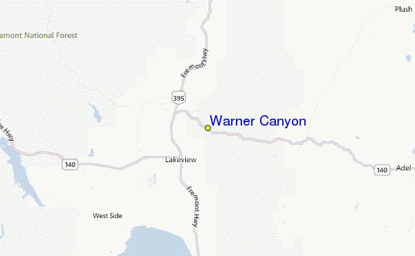 Warner Canyon Location Map