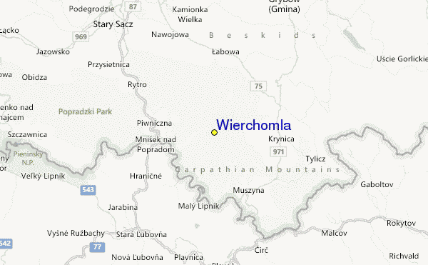 Wierchomla Location Map