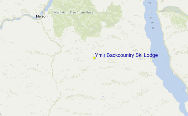 Ymir Backcountry Ski Lodge Location Map