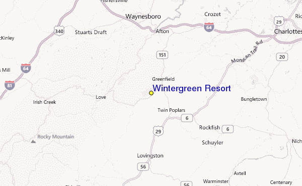 Wintergreen Resort Location Map