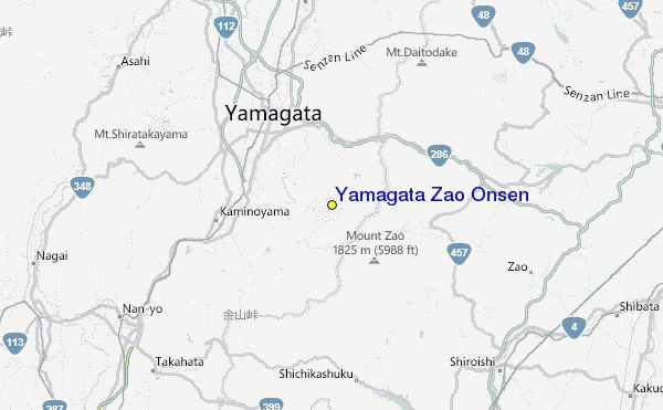 Yamagata Zao Onsen Location Map