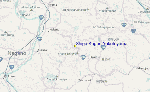 Shiga Kogen-Yokoteyama Location Map