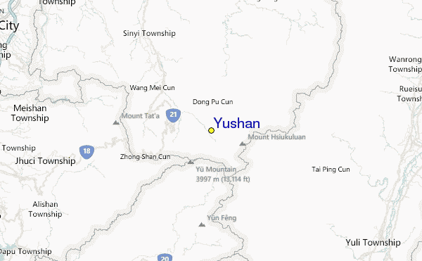 Yushan Location Map