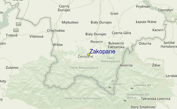 Zakopane Location Map