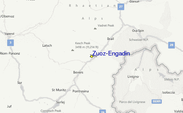 Zuoz/Engadin Location Map