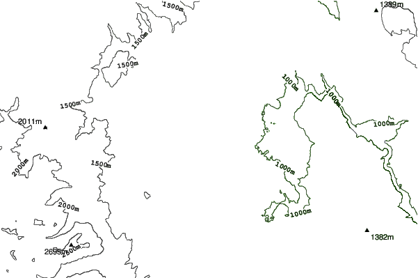 Anthony Lakes Mountain Resort neighbourhood contours
