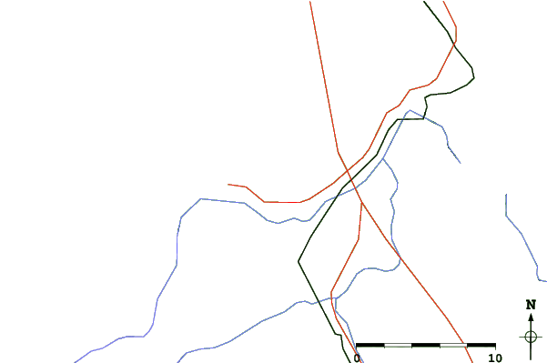 Roads and rivers close to Anthony Lakes Mountain Resort