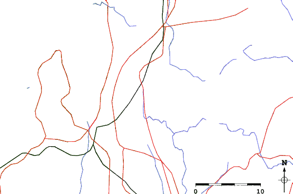 Roads and rivers close to Beruku Yogo