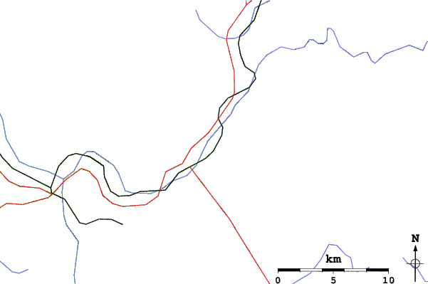 Roads and rivers close to Brévent-Flégère