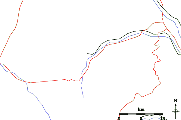 Roads and rivers close to Brezovica