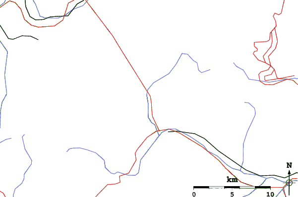 Roads and rivers close to Courmayeur