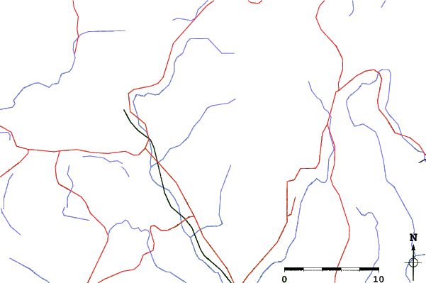 Roads and rivers close to Shirao Ski Area