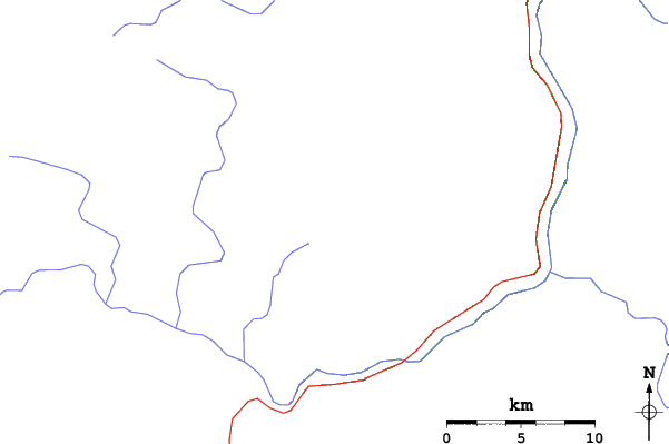 Roads and rivers close to Mount Damavand