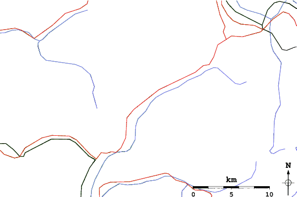 Roads and rivers close to Flumet - Saint Nicolas La Chapelle