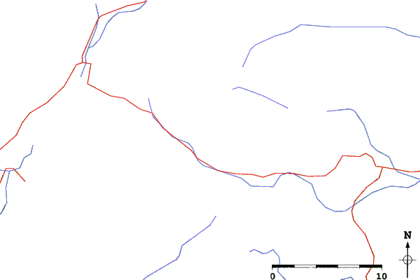 Roads and rivers close to Forni di Sopra