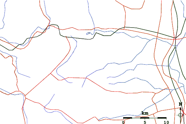 Roads and rivers close to Getō Kōgen