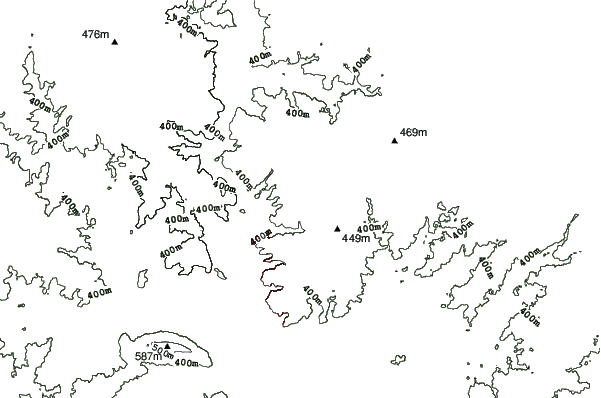 Granite Peak Ski Area neighbourhood contours