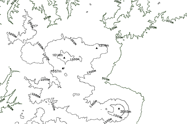 Hachimantai Shimokura Ski Area neighbourhood contours