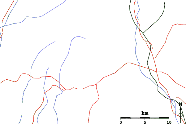 Roads and rivers close to Harghita-Băi
