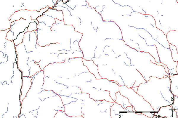 Roads and rivers close to Hemavan and Tärnaby