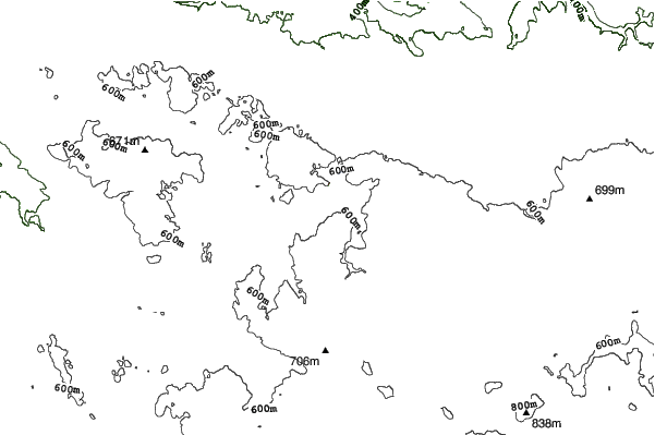 Skiareál Hlinsko neighbourhood contours
