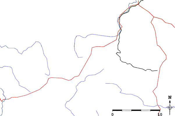 Roads and rivers close to Karlstift/Aichelberglifts