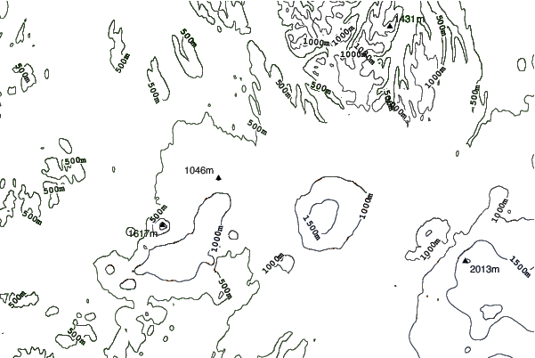 Kerlingarfjöll neighbourhood contours