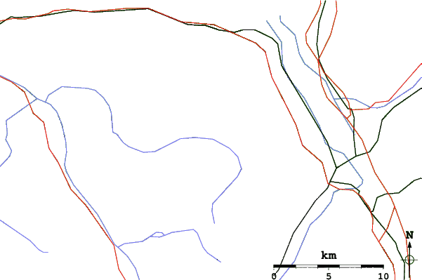 Roads and rivers close to La Chapelle d'Abondance