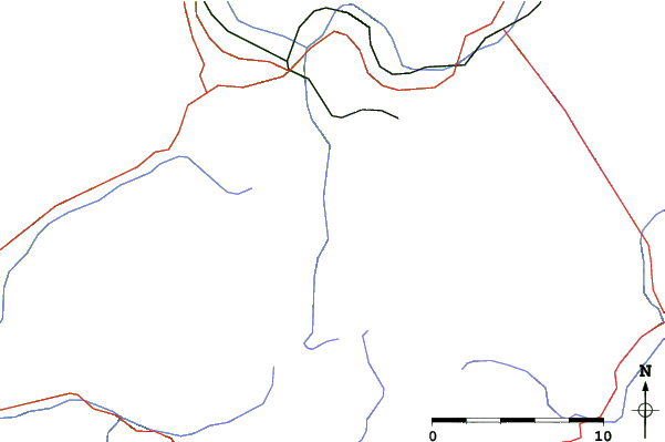 Roads and rivers close to Les Contamines