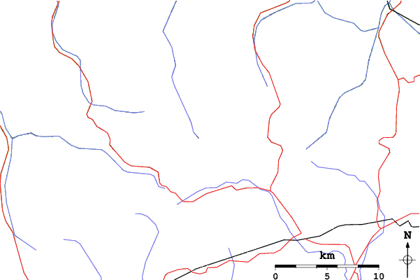 Roads and rivers close to Lunada