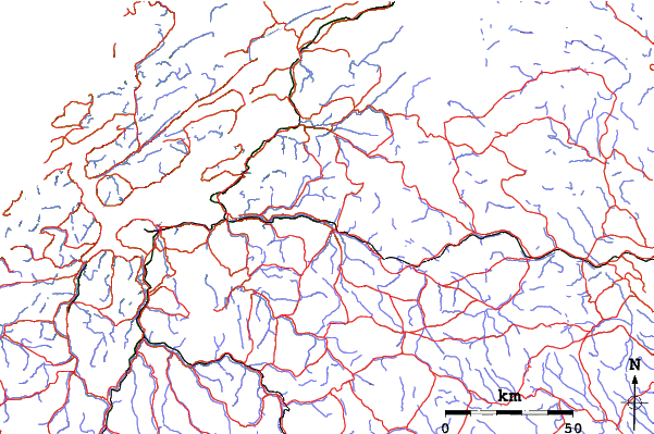 Roads and rivers close to Meraker Alpine Senter