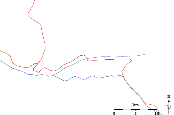 Roads and rivers close to Mestia