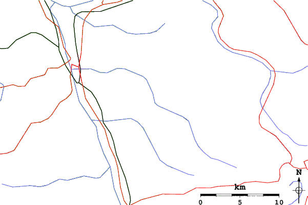 Roads and rivers close to Muntele Mic