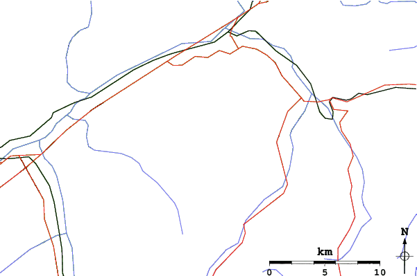 Roads and rivers close to Niederau - Wildschonau