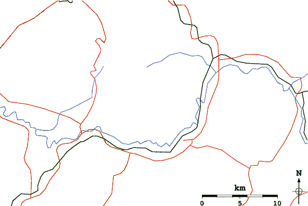 Roads and rivers close to Niseko Annupuri