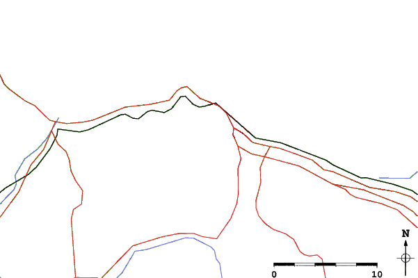 Roads and rivers close to Otaru Tenguyama