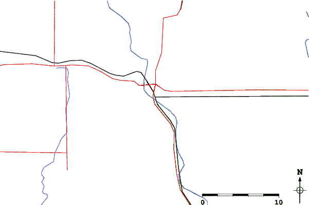Roads and rivers close to Riverside Hills