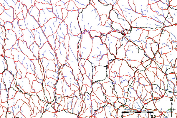 Roads and rivers close to Säfsen