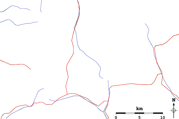 Roads and rivers close to San Cassiano (Alta Badia)